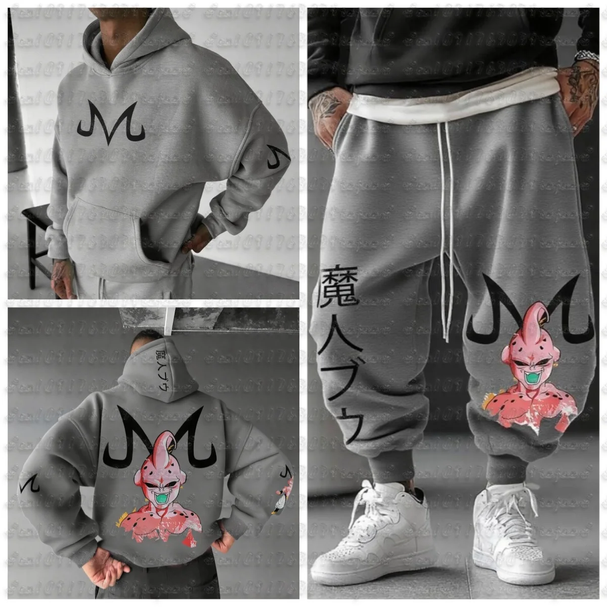 Dragon Ball Men's Suit Sportswear Majin Buu Spring Autumn and Winter Japan Anime Jogger Suit Harajuku Fashion Suit