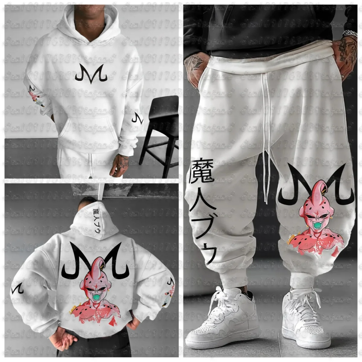 Dragon Ball Men's Suit Sportswear Majin Buu Spring Autumn and Winter Japan Anime Jogger Suit Harajuku Fashion Suit
