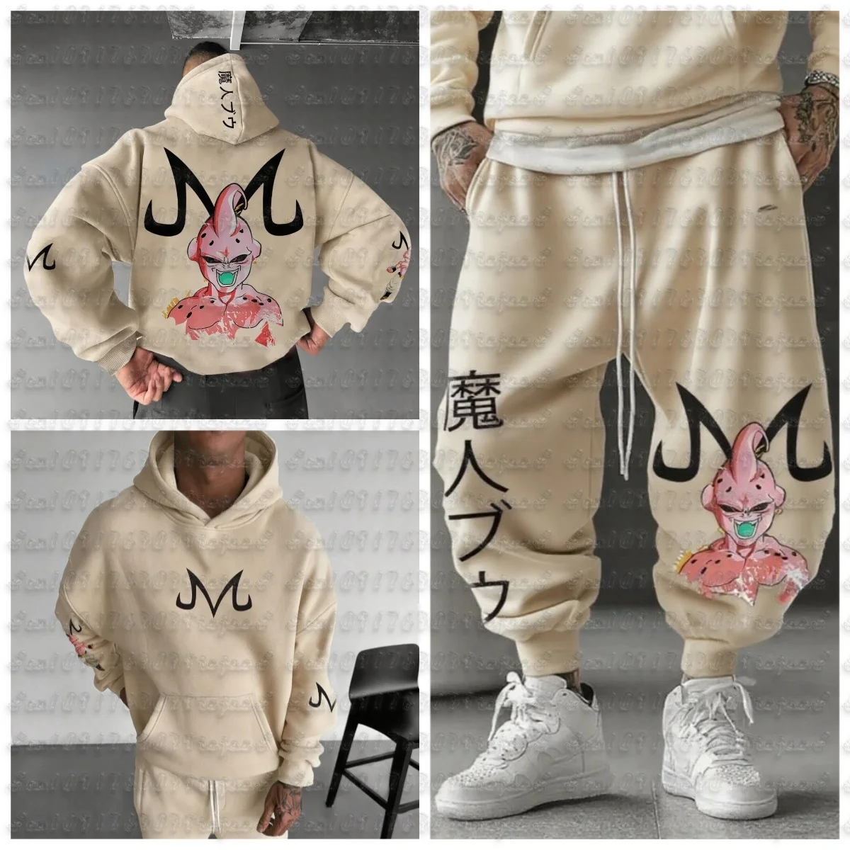 Dragon Ball Men's Suit Sportswear Majin Buu Spring Autumn and Winter Japan Anime Jogger Suit Harajuku Fashion Suit