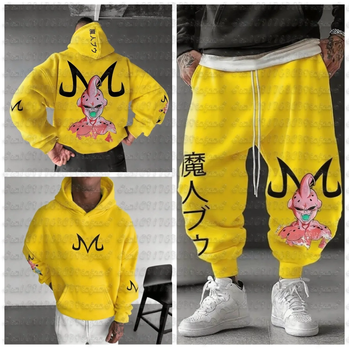 Dragon Ball Men's Suit Sportswear Majin Buu Spring Autumn and Winter Japan Anime Jogger Suit Harajuku Fashion Suit