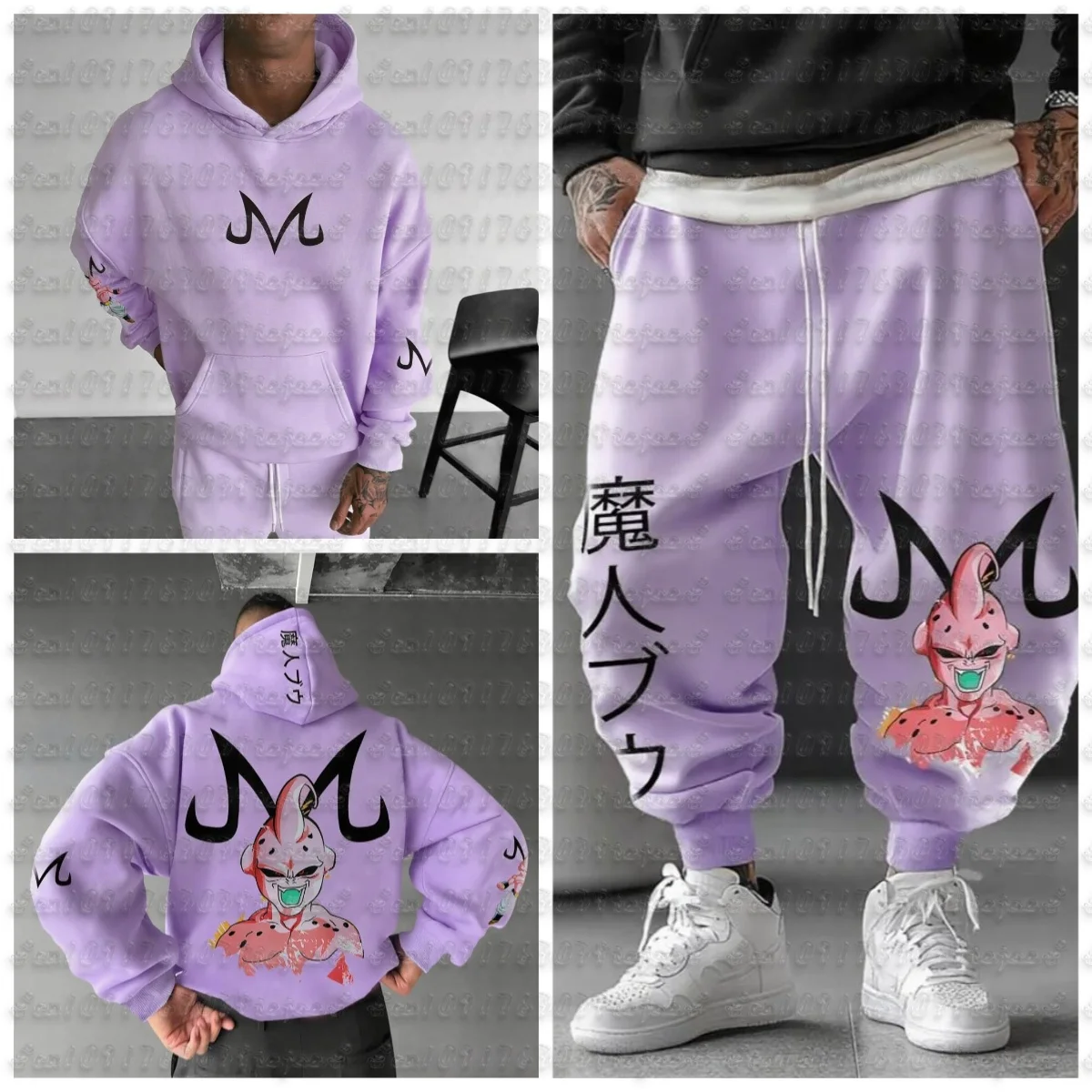 Dragon Ball Men's Suit Sportswear Majin Buu Spring Autumn and Winter Japan Anime Jogger Suit Harajuku Fashion Suit
