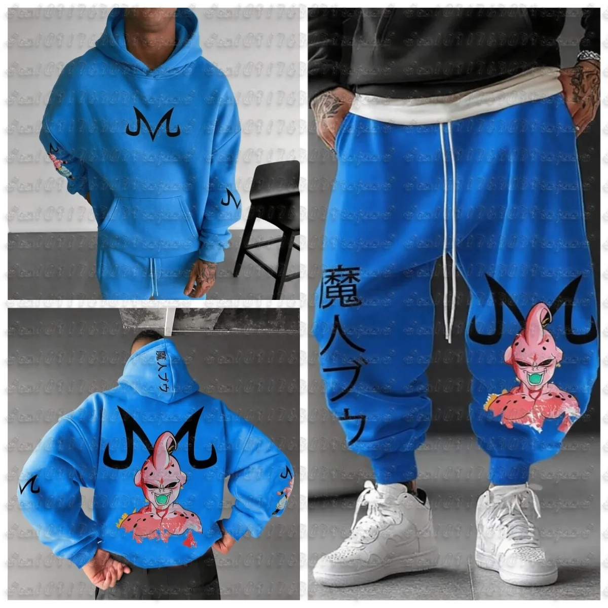 Dragon Ball Men's Suit Sportswear Majin Buu Spring Autumn and Winter Japan Anime Jogger Suit Harajuku Fashion Suit