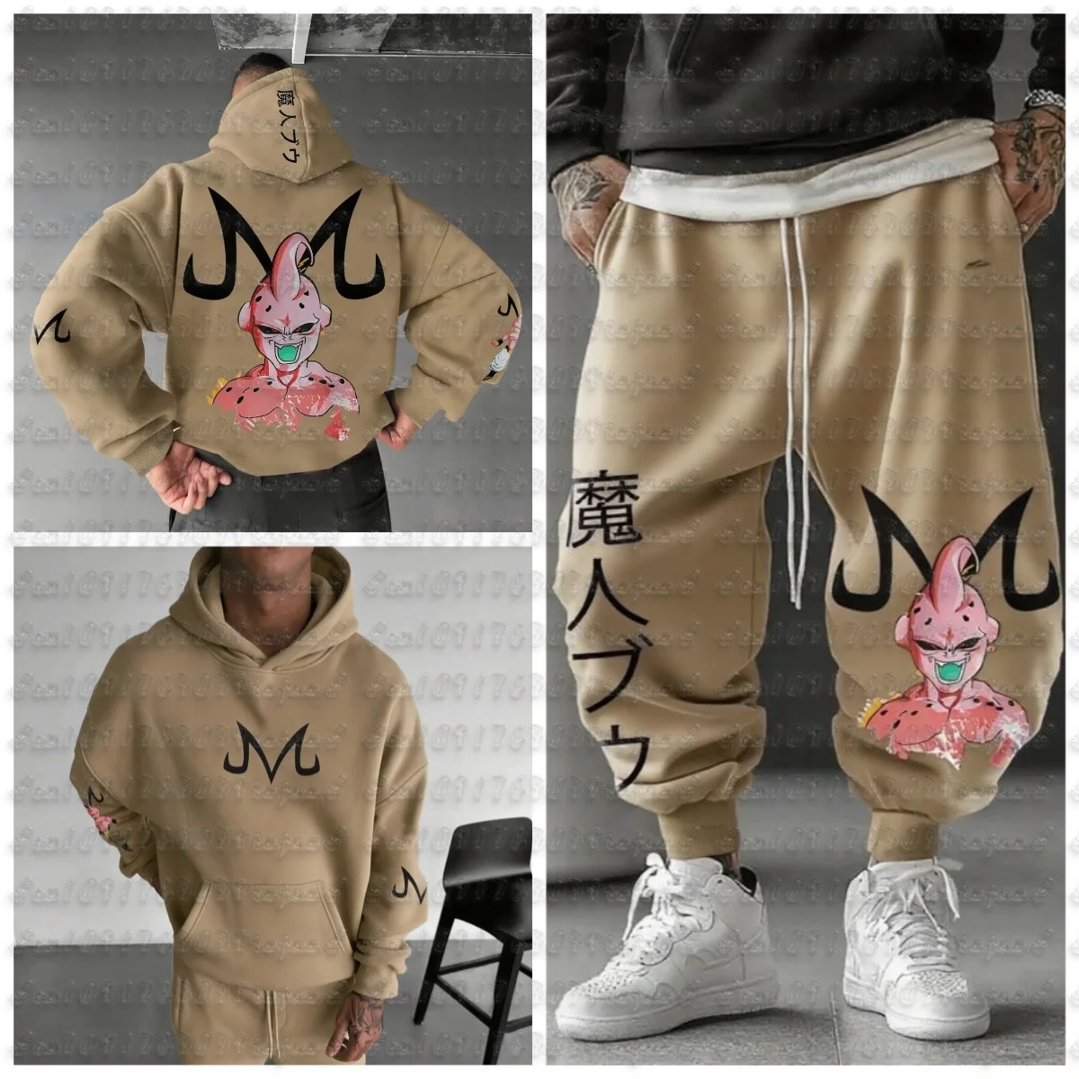 Dragon Ball Men's Suit Sportswear Majin Buu Spring Autumn and Winter Japan Anime Jogger Suit Harajuku Fashion Suit