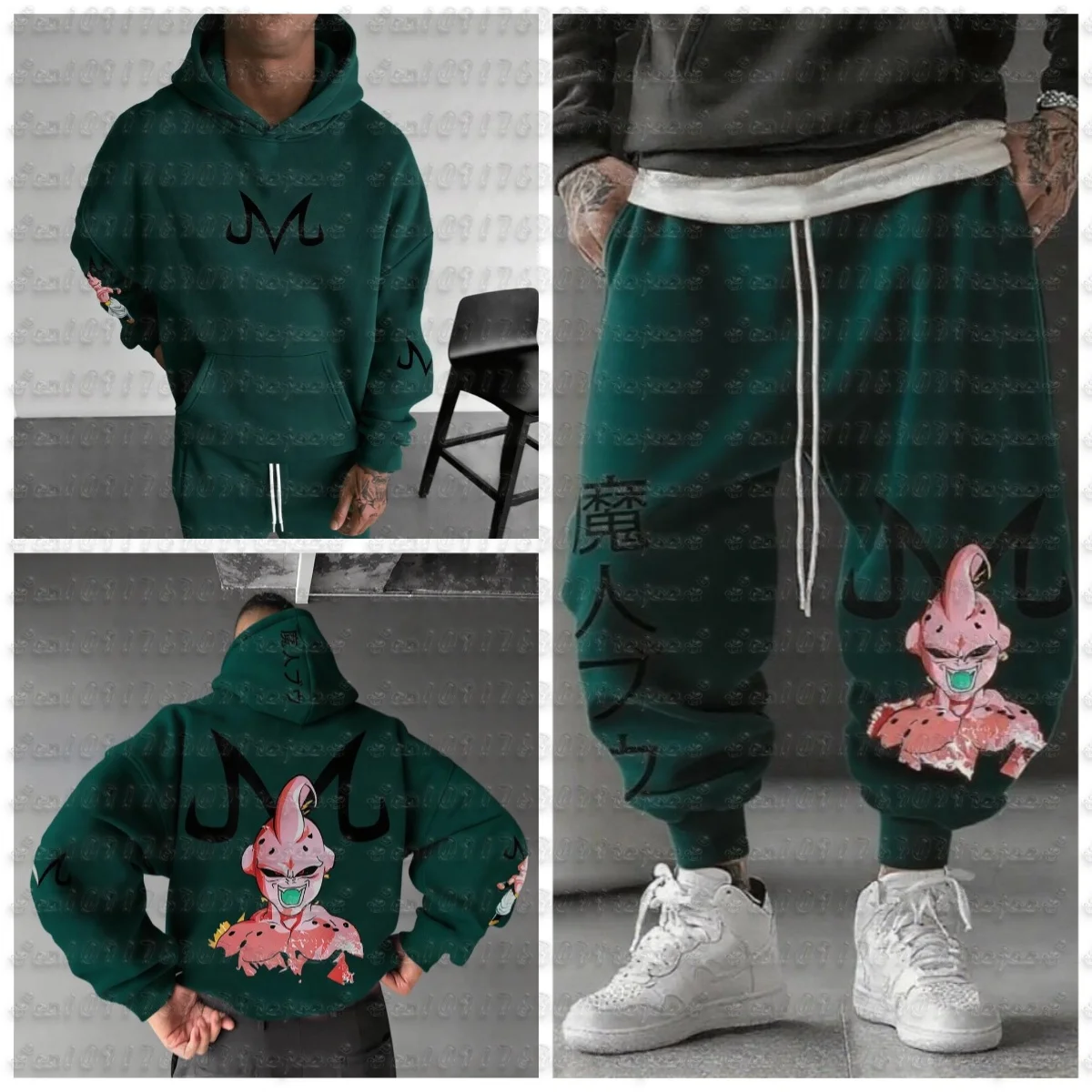 Dragon Ball Men's Suit Sportswear Majin Buu Spring Autumn and Winter Japan Anime Jogger Suit Harajuku Fashion Suit