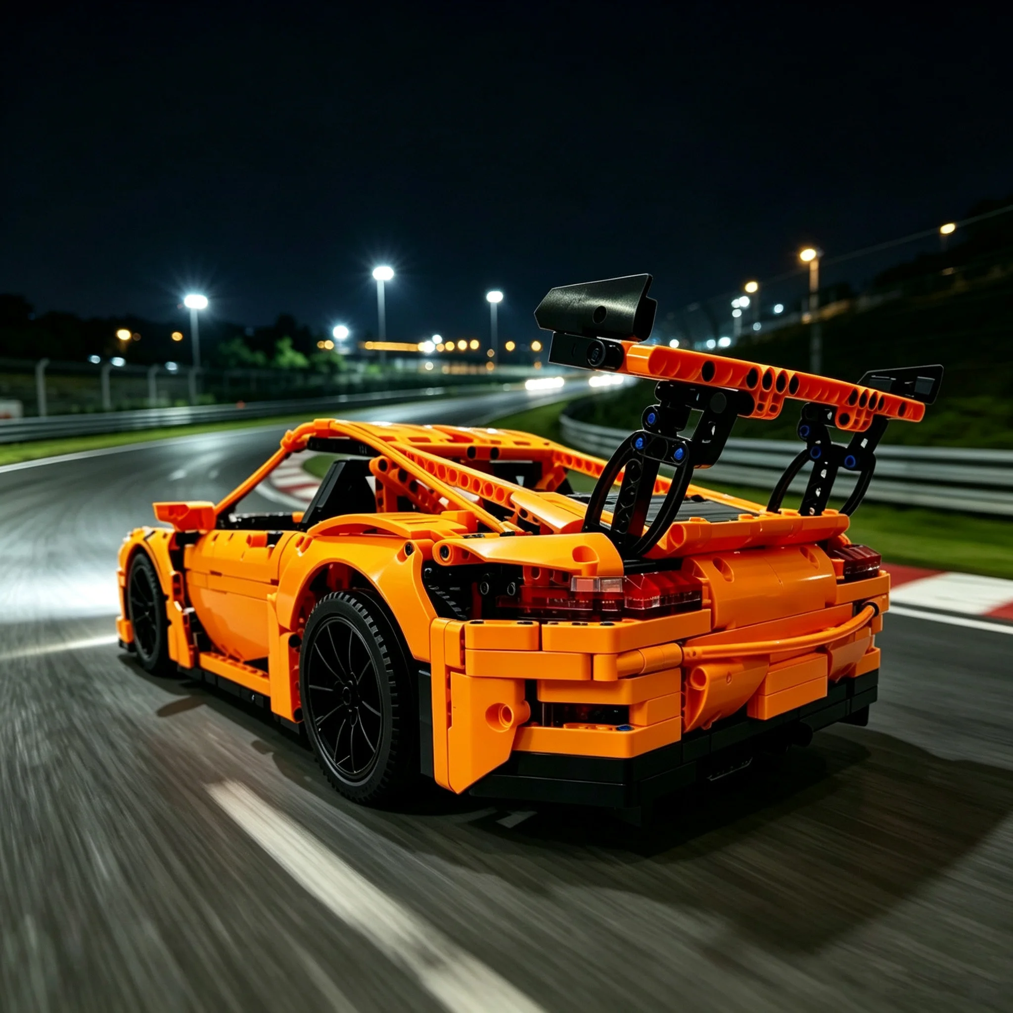 2704 Pcs 1:8 Technical Orange Supercar Building Blocks Assembly Model Toy, Christmas Gift for Kids
