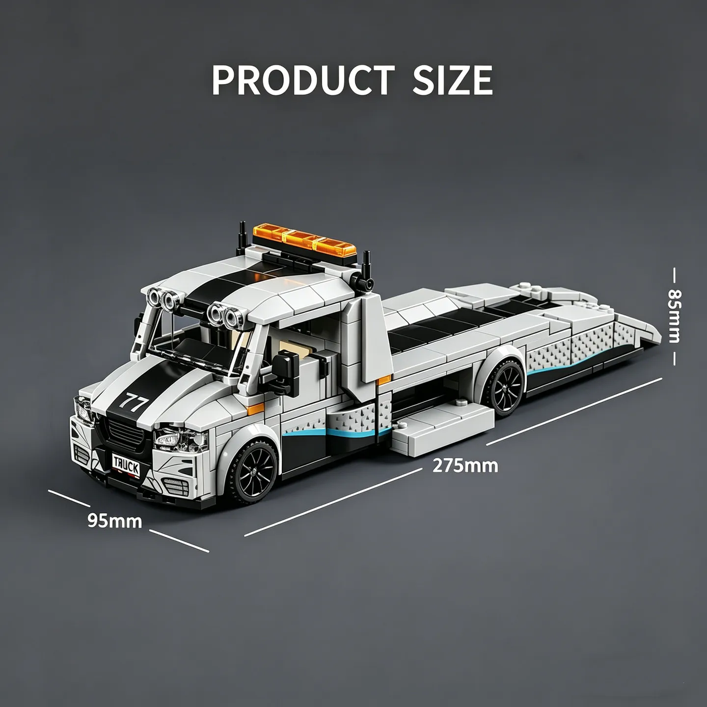 City Series Sprinter Modified Trailer 8-Compartment Race Car Transport Truck Building Blocks Toy Cars Car Models Trucks
