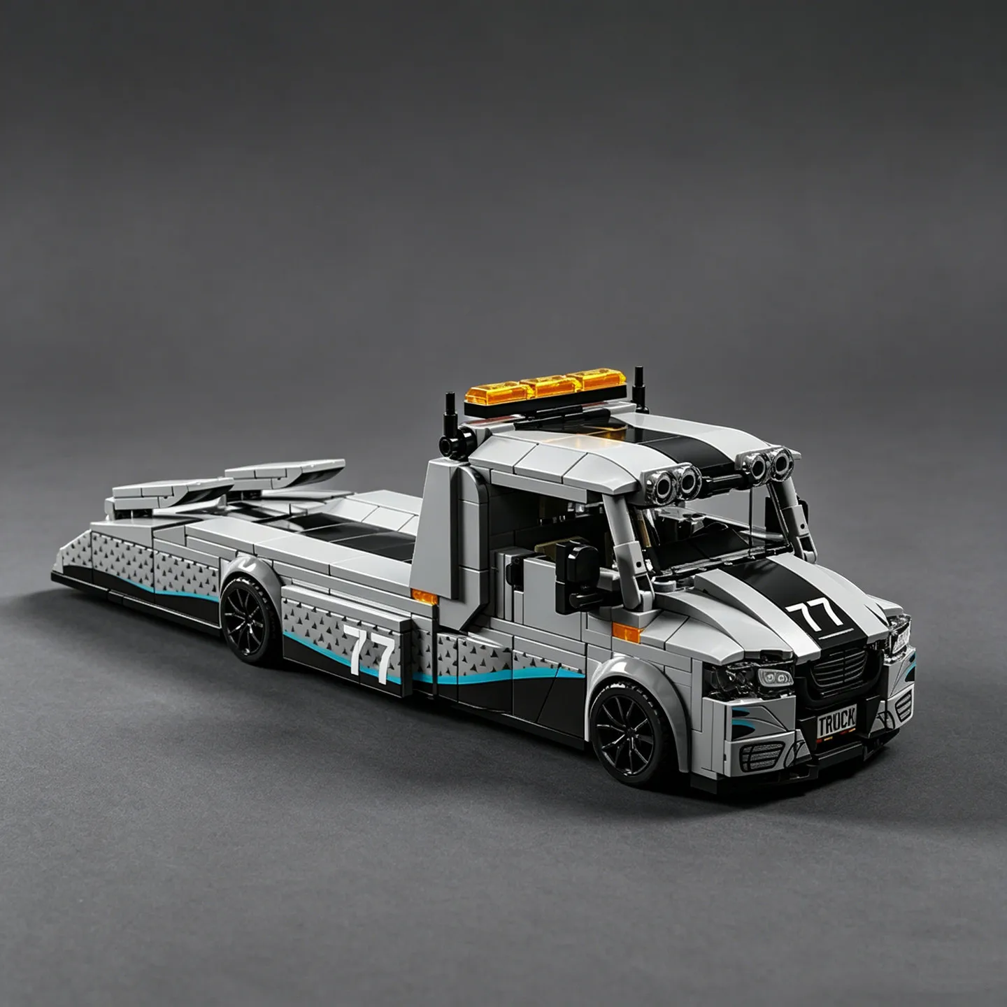 City Series Sprinter Modified Trailer 8-Compartment Race Car Transport Truck Building Blocks Toy Cars Car Models Trucks