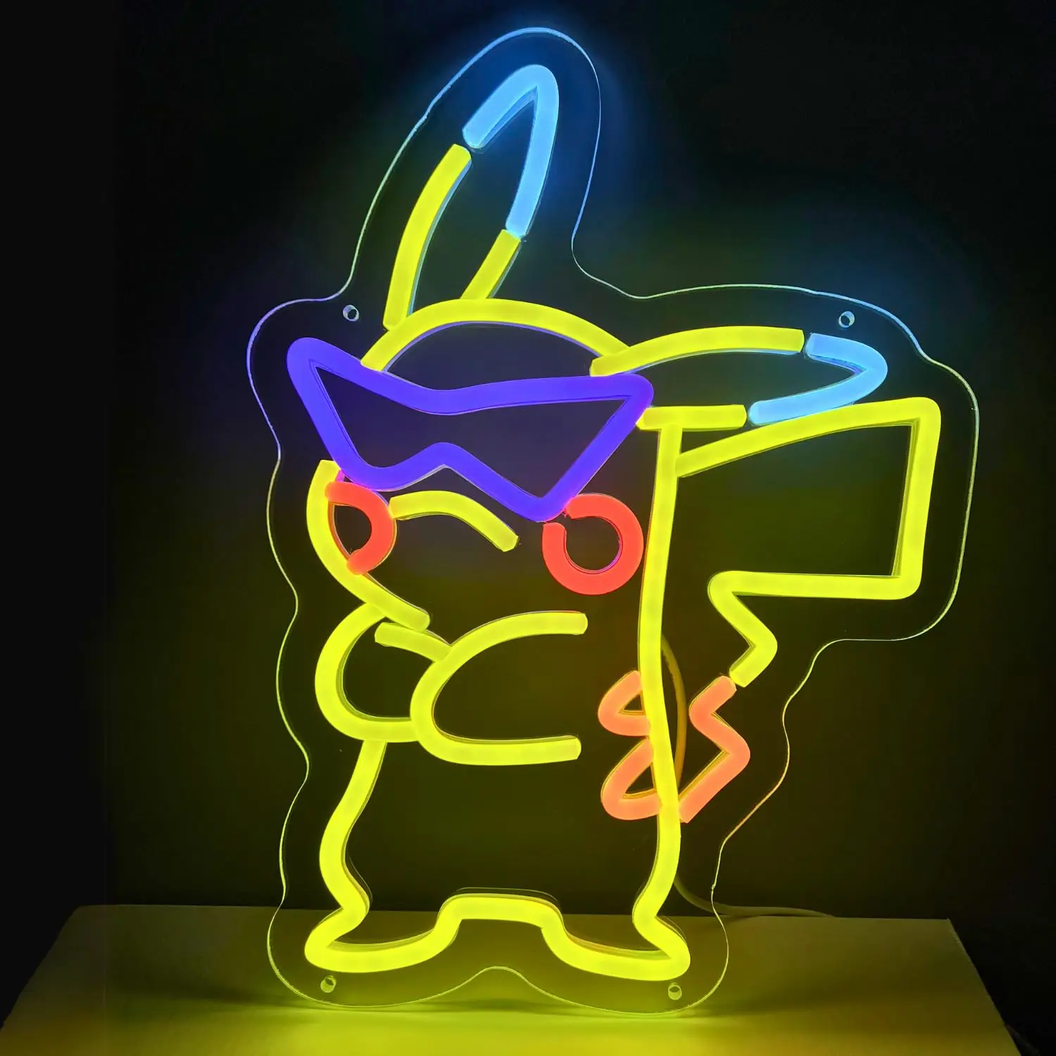 Cool Pikachu Neon Light Sign for Wall Decor USB Dimmable LED Neon Sign for Gaming Setup Boy Birthday Teen Room Anime Gifts