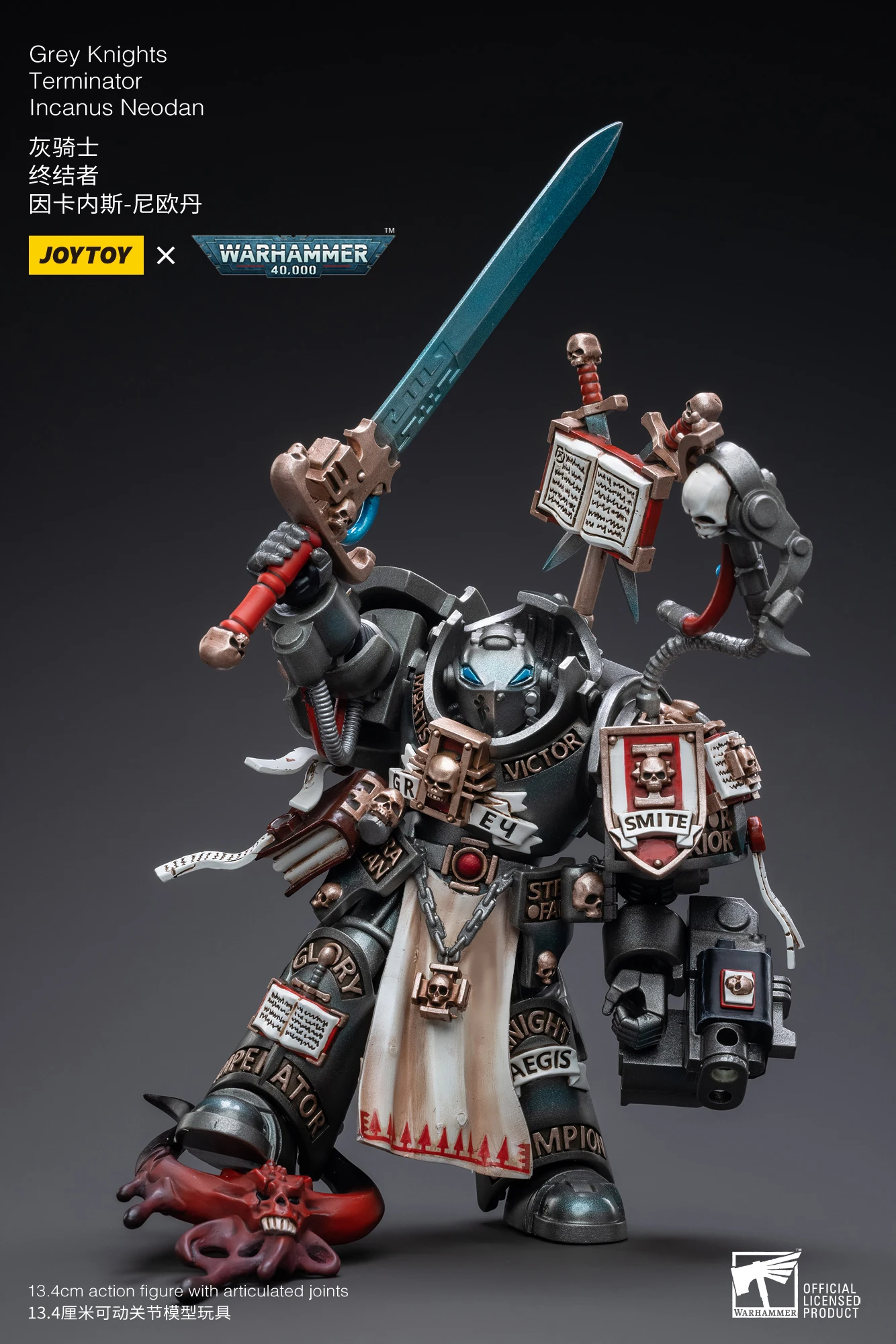 JOYTOY Warhammer 40,000 1/18 Action Figures Grey Knights Castellan Crowe Grey Knights Terminator Caddon Vibova