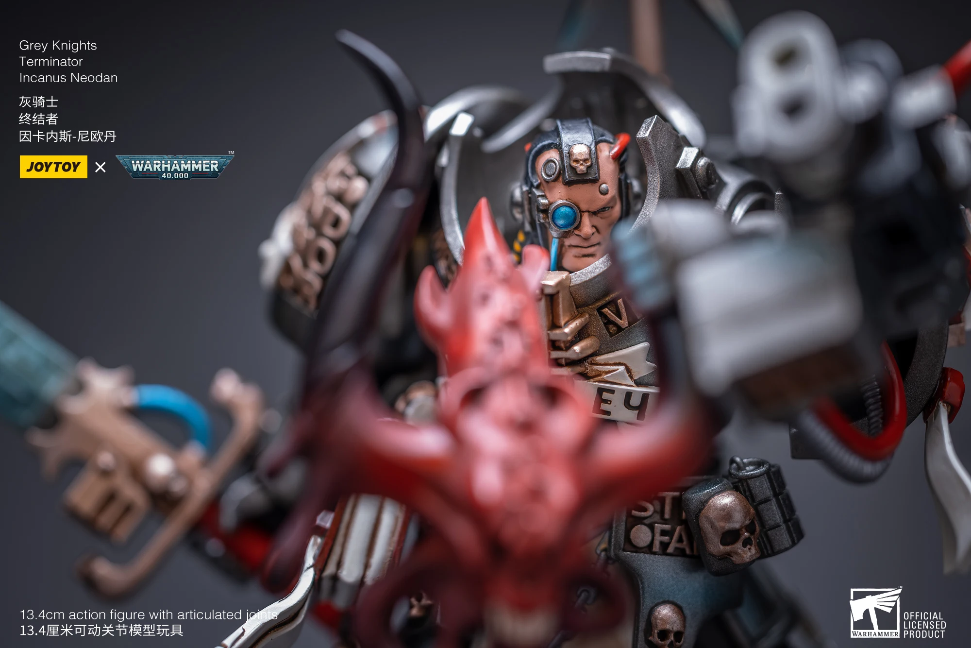 JOYTOY Warhammer 40,000 1/18 Action Figures Grey Knights Castellan Crowe Grey Knights Terminator Caddon Vibova