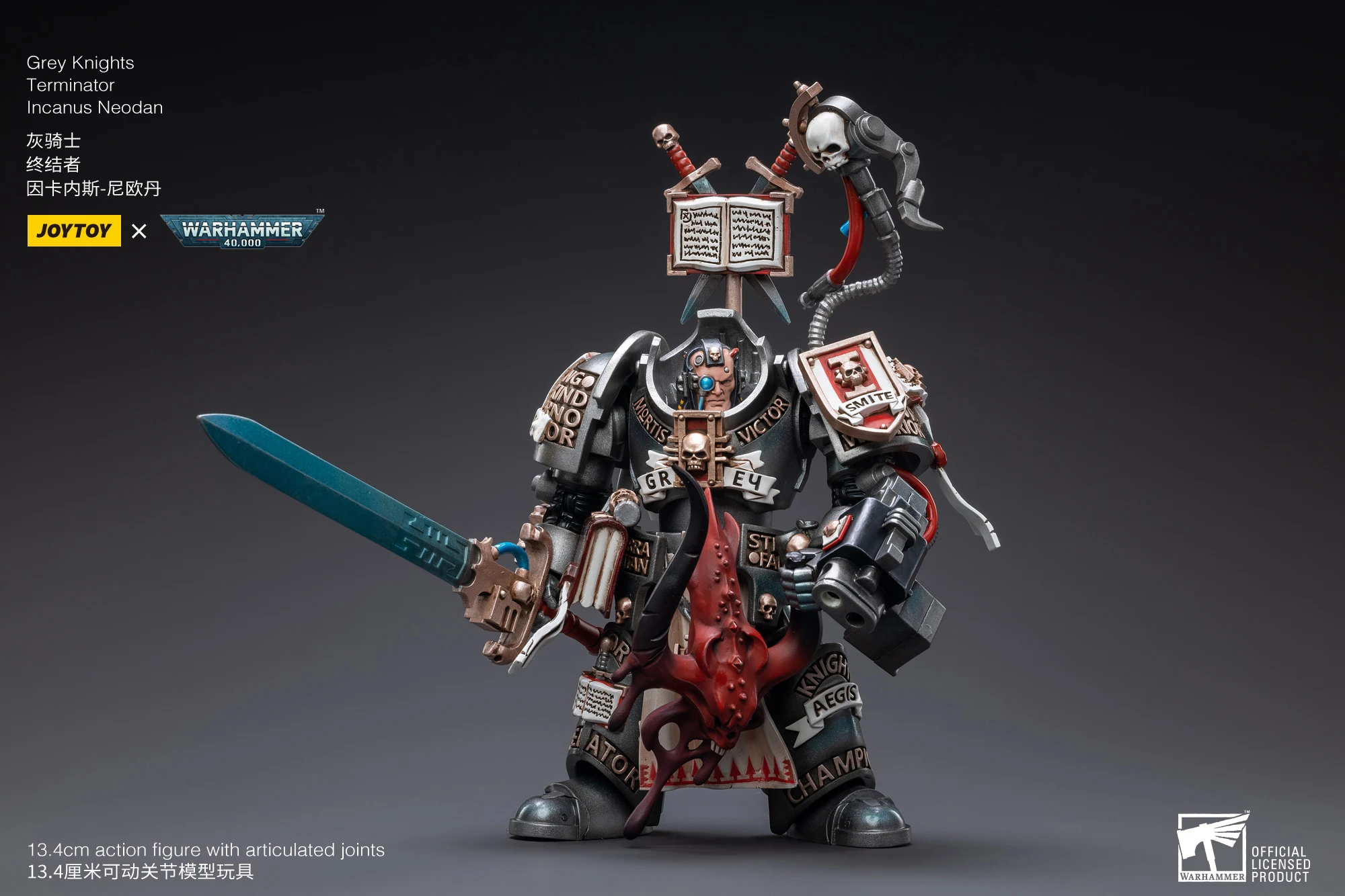 JOYTOY Warhammer 40,000 1/18 Action Figures Grey Knights Castellan Crowe Grey Knights Terminator Caddon Vibova