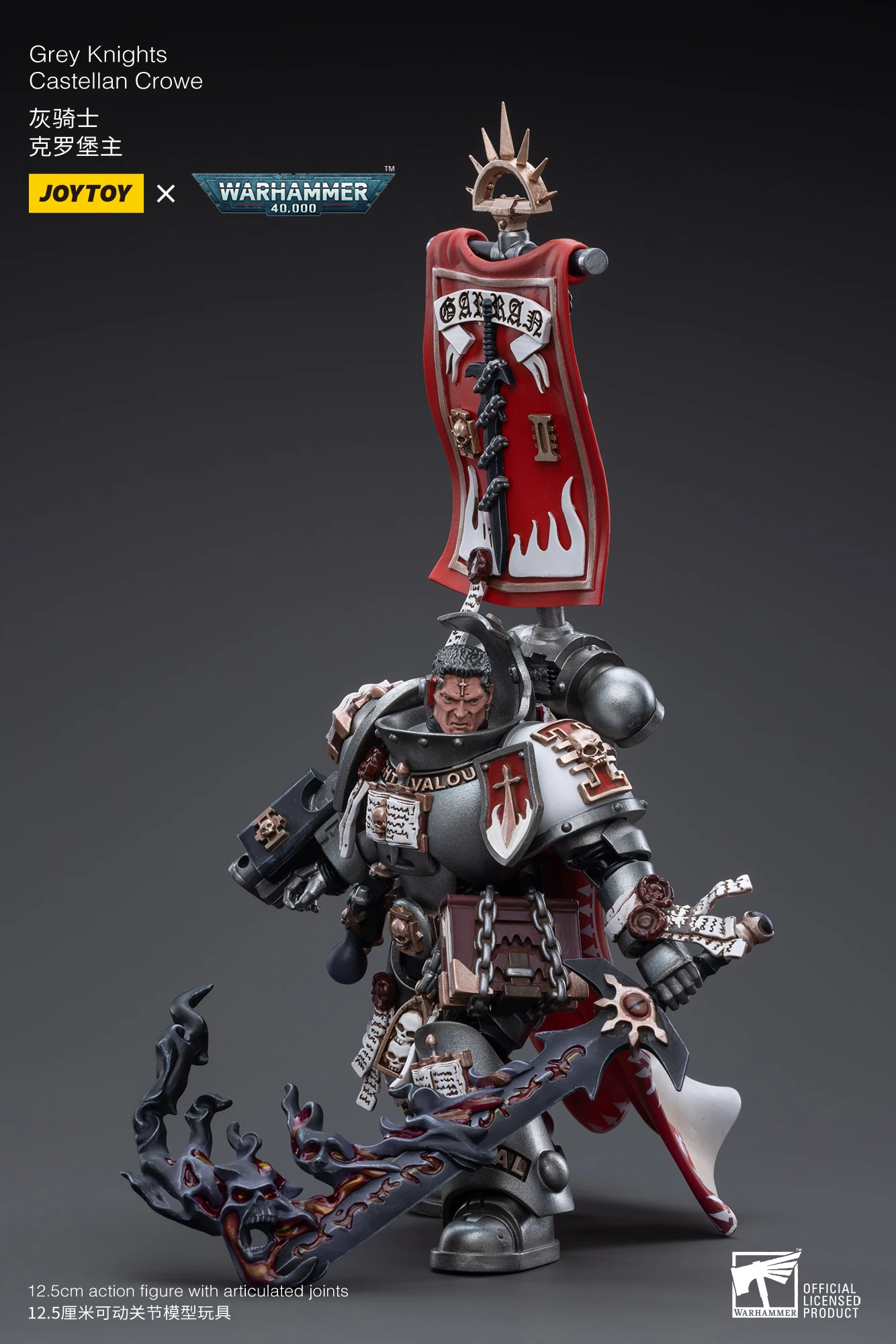 JOYTOY Warhammer 40,000 1/18 Action Figures Grey Knights Castellan Crowe Grey Knights Terminator Caddon Vibova