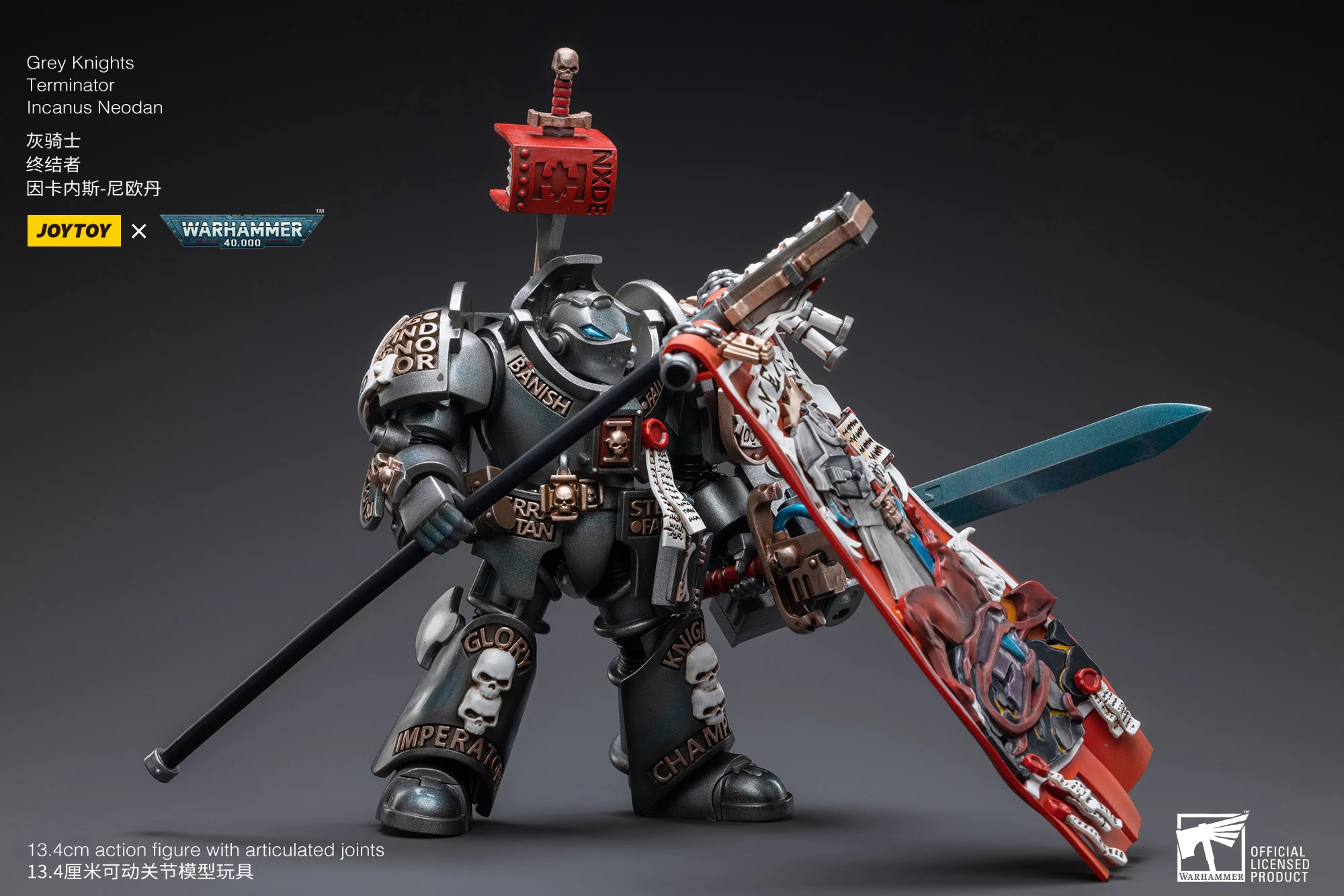 JOYTOY Warhammer 40,000 1/18 Action Figures Grey Knights Castellan Crowe Grey Knights Terminator Caddon Vibova