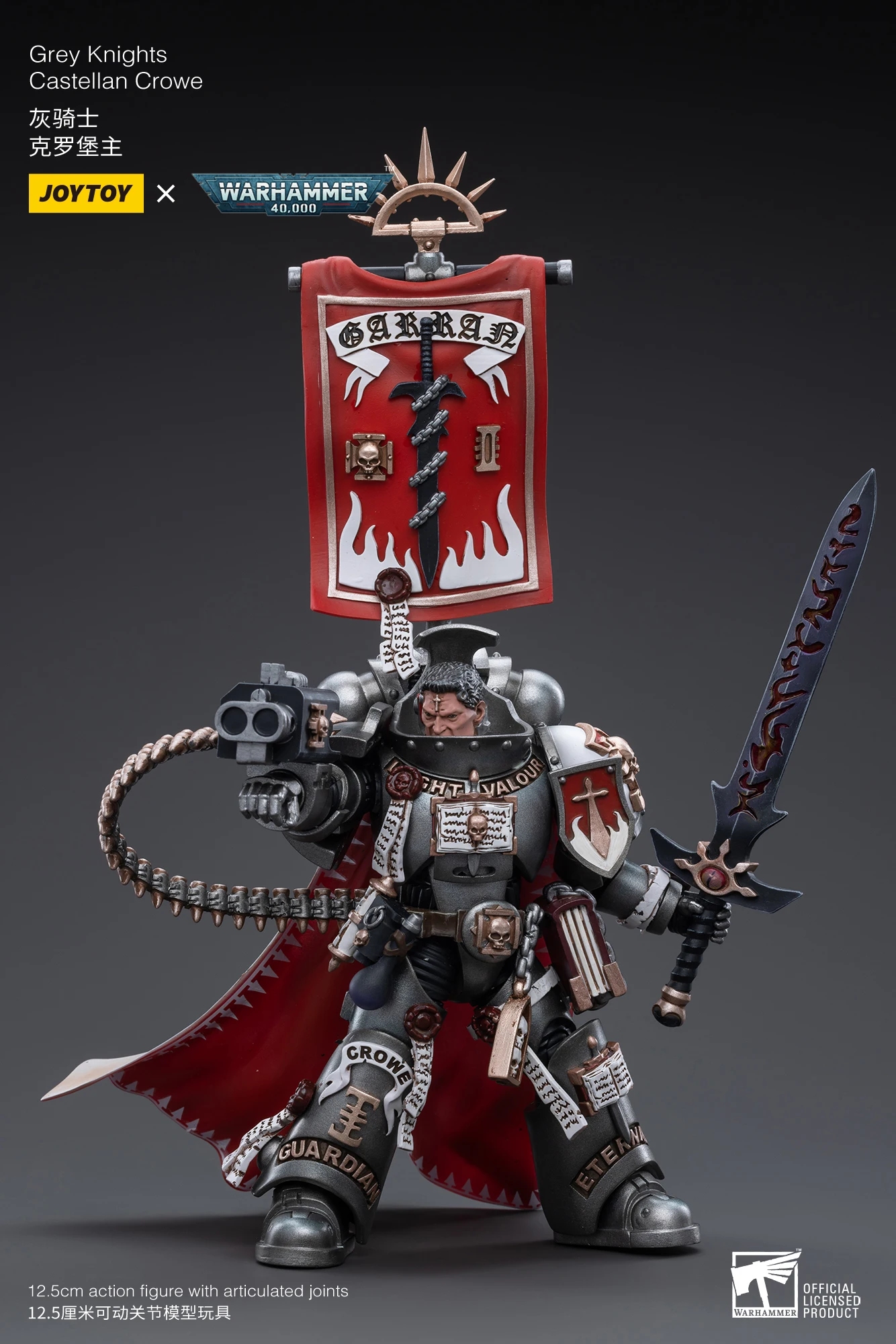 JOYTOY Warhammer 40,000 1/18 Action Figures Grey Knights Castellan Crowe Grey Knights Terminator Caddon Vibova