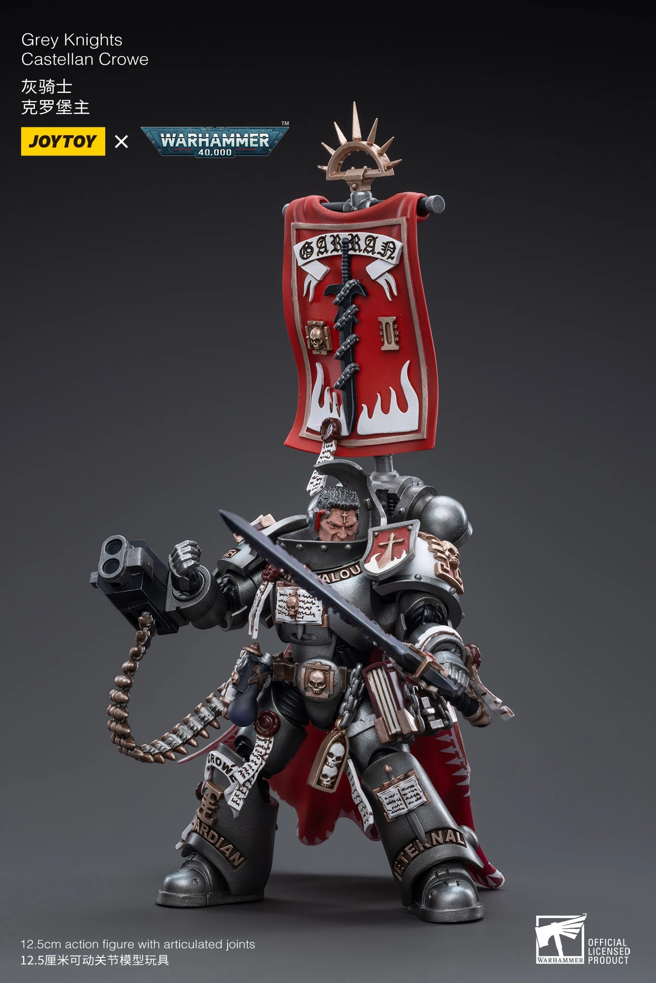 JOYTOY Warhammer 40,000 1/18 Action Figures Grey Knights Castellan Crowe Grey Knights Terminator Caddon Vibova