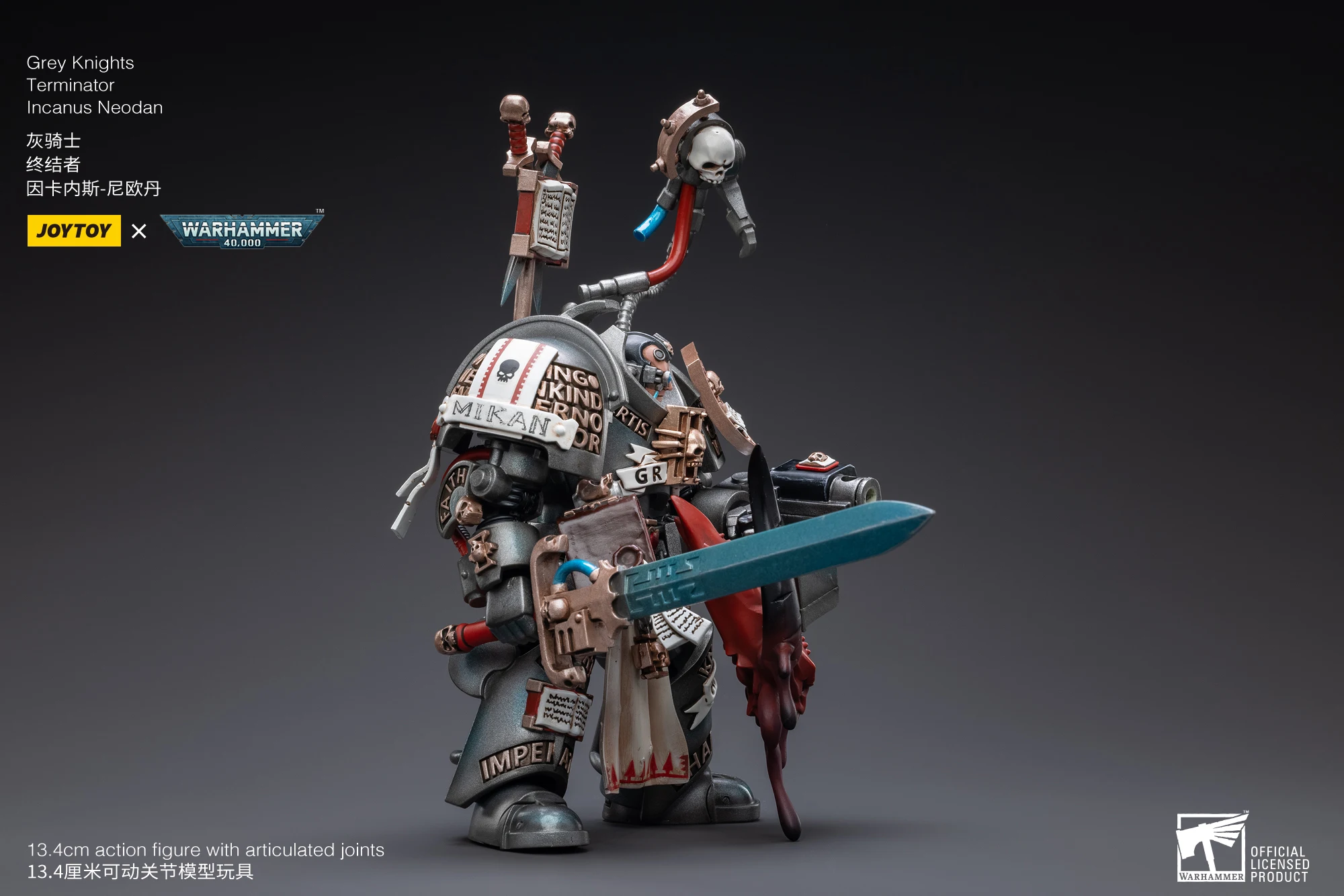 JOYTOY Warhammer 40,000 1/18 Action Figures Grey Knights Castellan Crowe Grey Knights Terminator Caddon Vibova