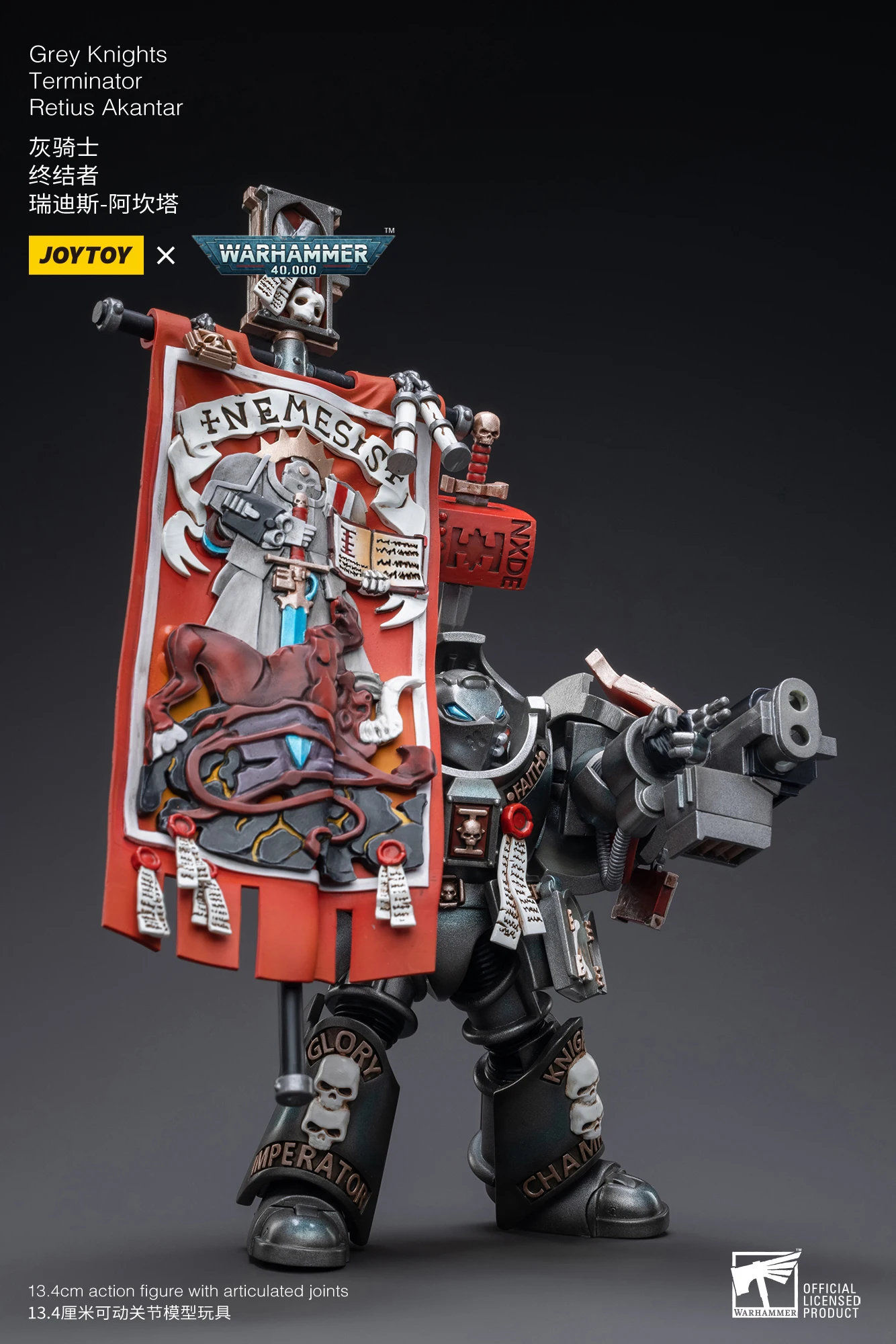 JOYTOY Warhammer 40,000 1/18 Action Figures Grey Knights Castellan Crowe Grey Knights Terminator Caddon Vibova