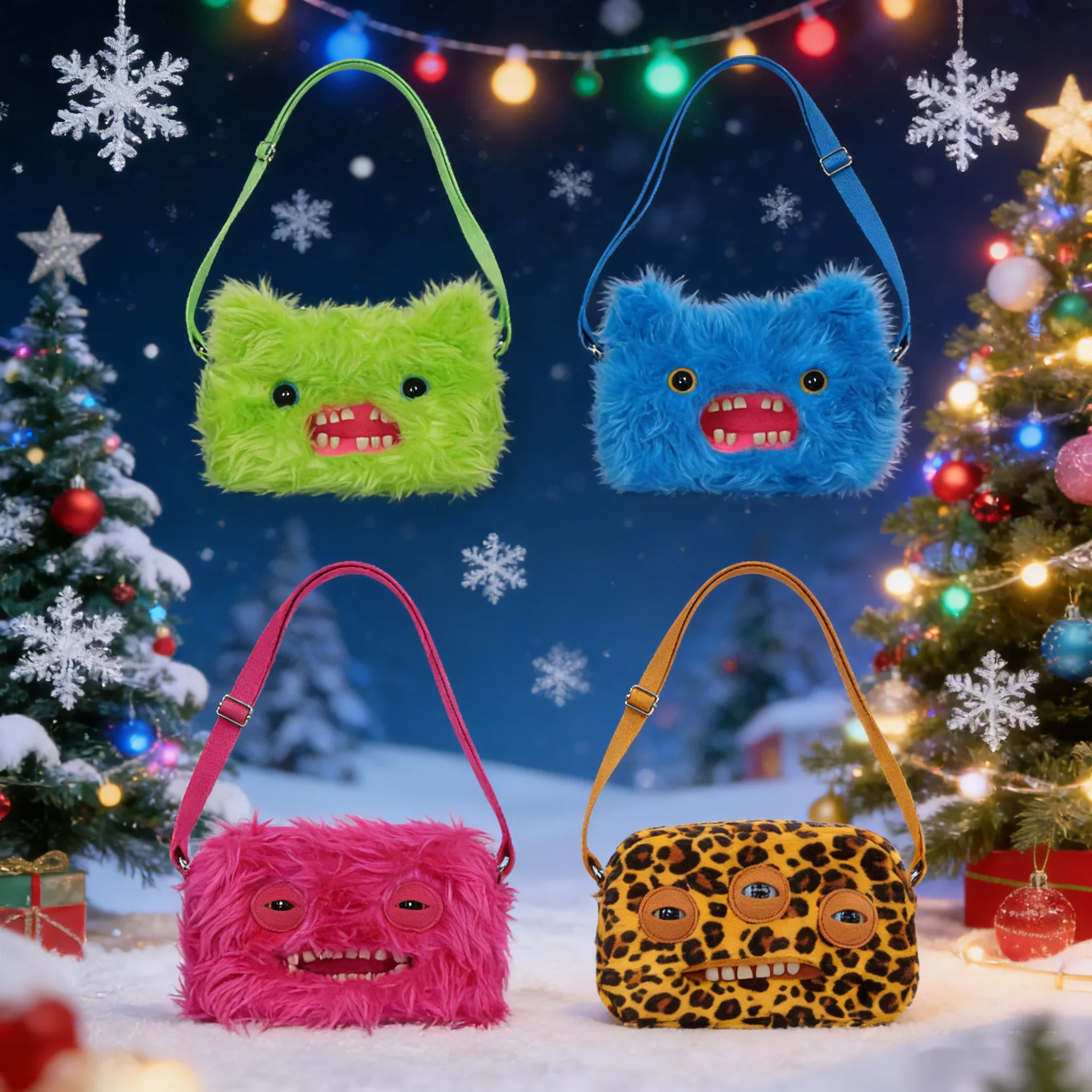 Fugglers Ugly Tooth Monster Fluffy Crossbody Bags Cute Fugg Plush Purse Shoulder Backpack Wallet Girls Boys Cartoon Animal 22CM