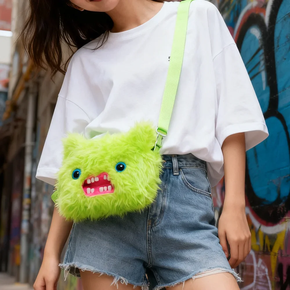Fugglers Ugly Tooth Monster Fluffy Crossbody Bags Cute Fugg Plush Purse Shoulder Backpack Wallet Girls Boys Cartoon Animal 22CM