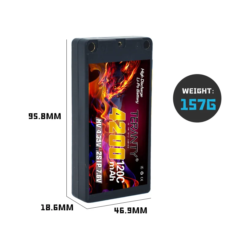 Original TERANTY 2S 7.6V 4200mAh 120C/240C Drift Big Foot Remote Control Racing Model Car Tank Toy Hard Shell Lipo Battery