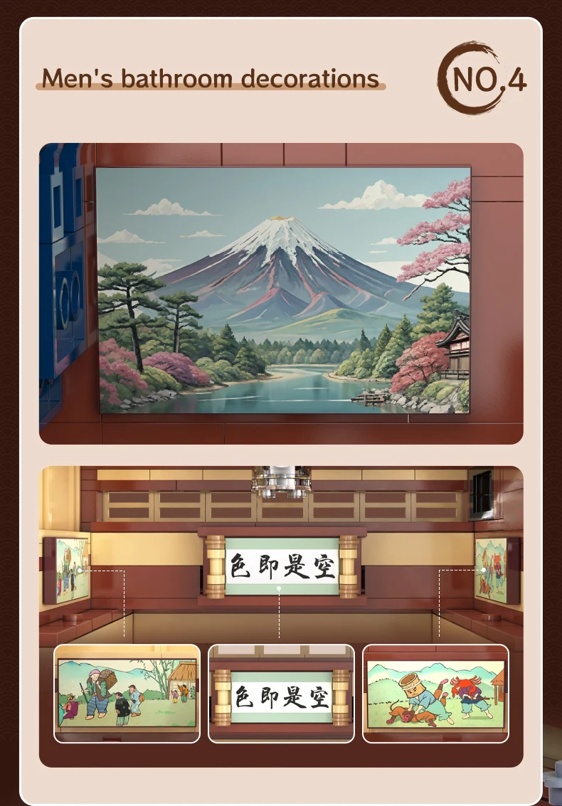 Cada Japanese Sushi HouseBricks Shop LED Japanese Steamed Bun House Building Blocks Summer Cafe Cada Toy Street View Series Set