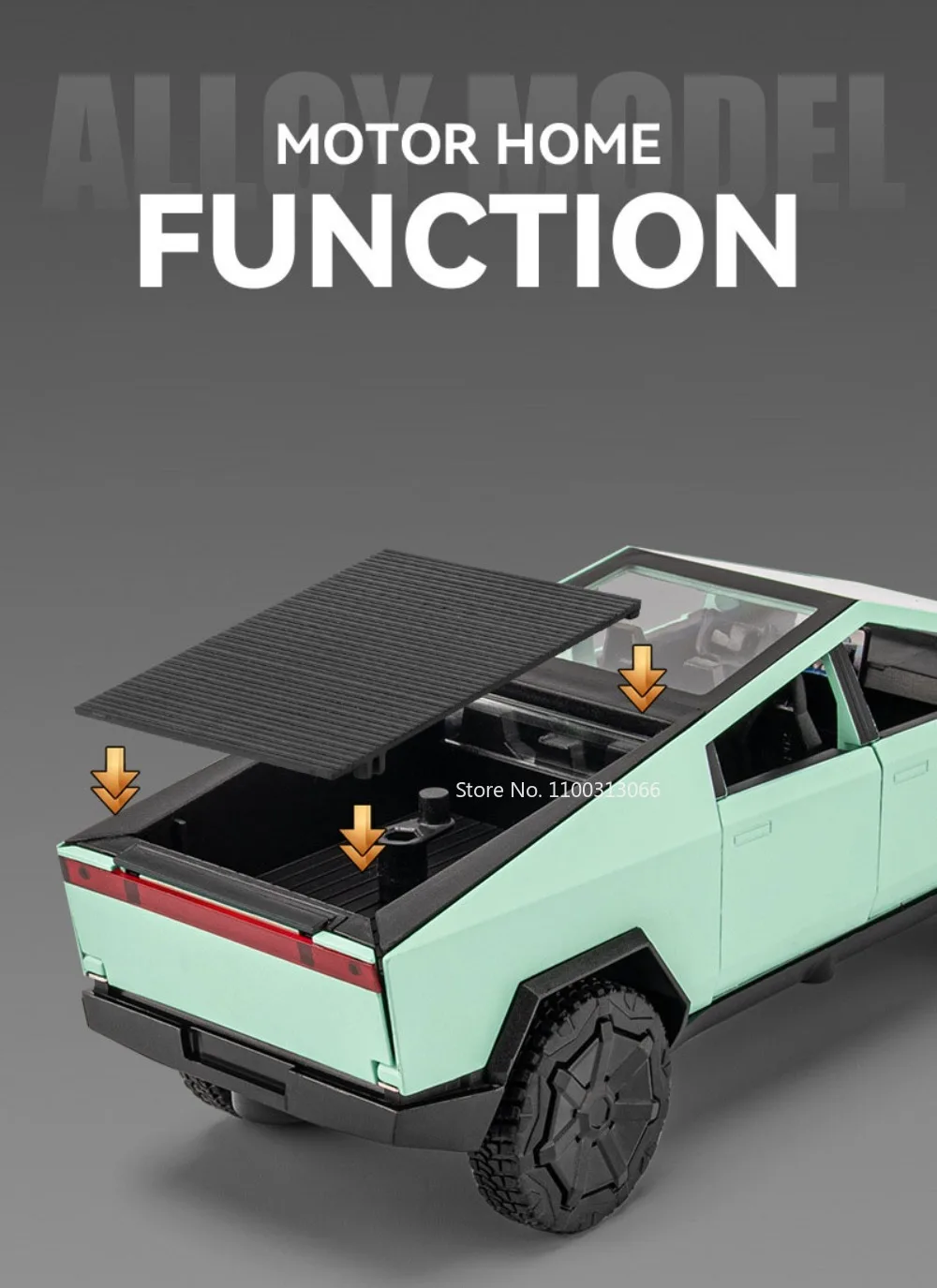 1:32 Pickup Model Car Toys Simulation Metal Diecast Truck Trailer RV Limousine Sound Light Collection Toy for Boys Gifts