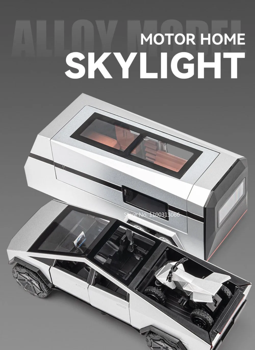 1:32 Pickup Model Car Toys Simulation Metal Diecast Truck Trailer RV Limousine Sound Light Collection Toy for Boys Gifts