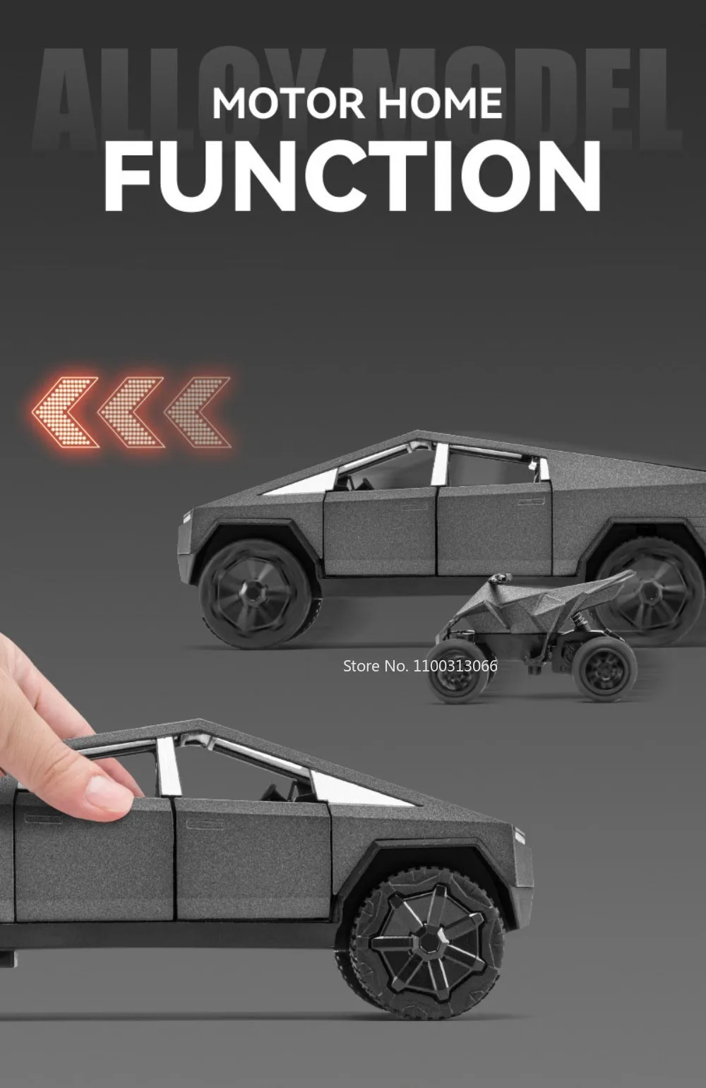 1:32 Pickup Model Car Toys Simulation Metal Diecast Truck Trailer RV Limousine Sound Light Collection Toy for Boys Gifts