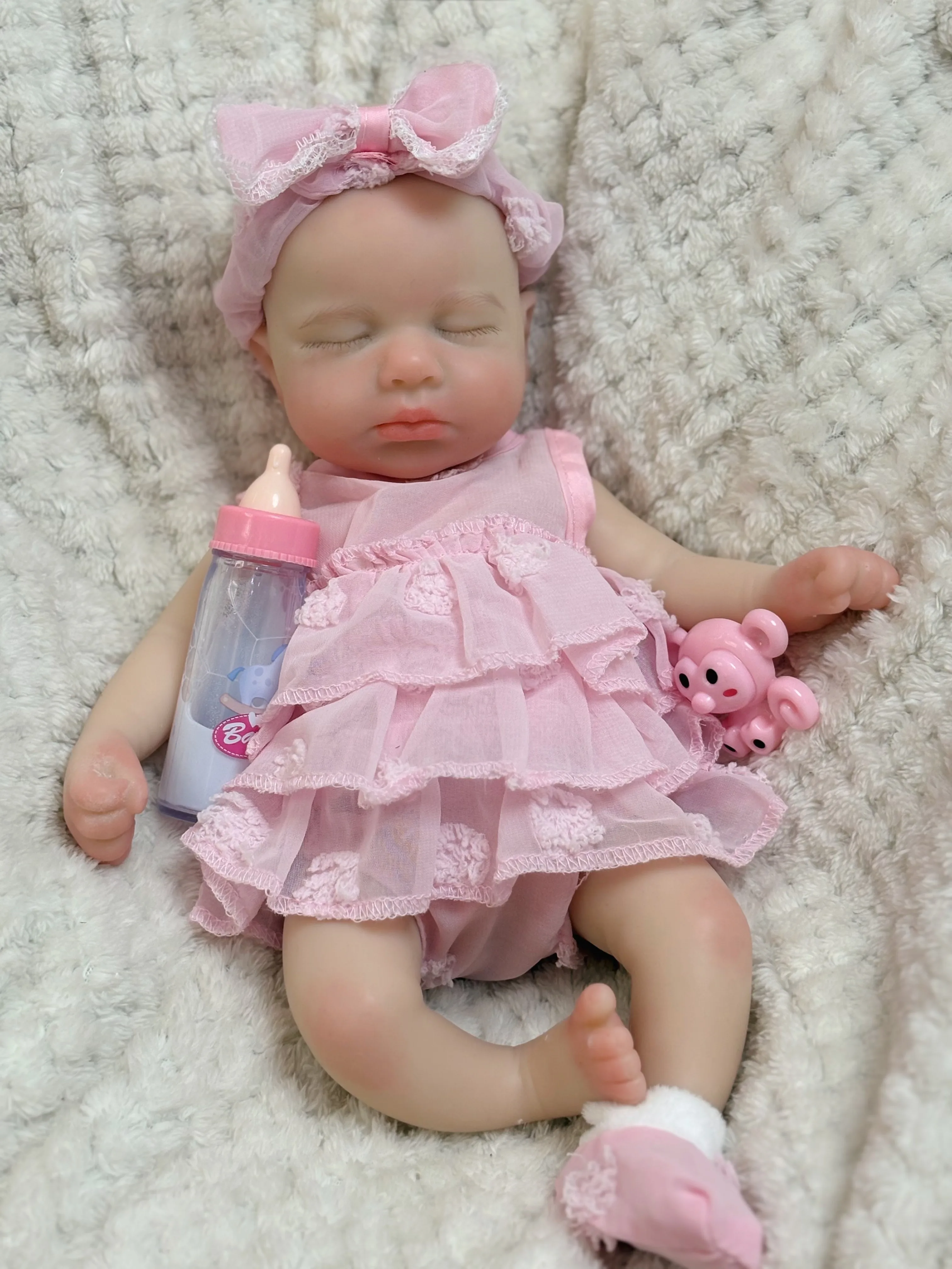 13 Inch Full Body Silicone Loulou Boy Or Girl Open Mouth Handmade Soft Touch Bebe Newborn Doll For Birthday Gifts