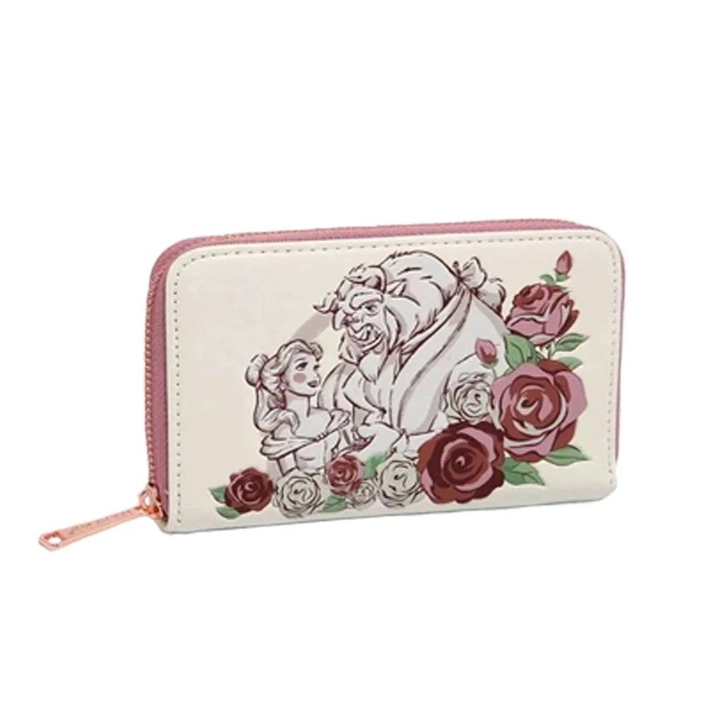 Beauty & Beast Princess Belle Flowers White Pink Wallet Mini Backpack