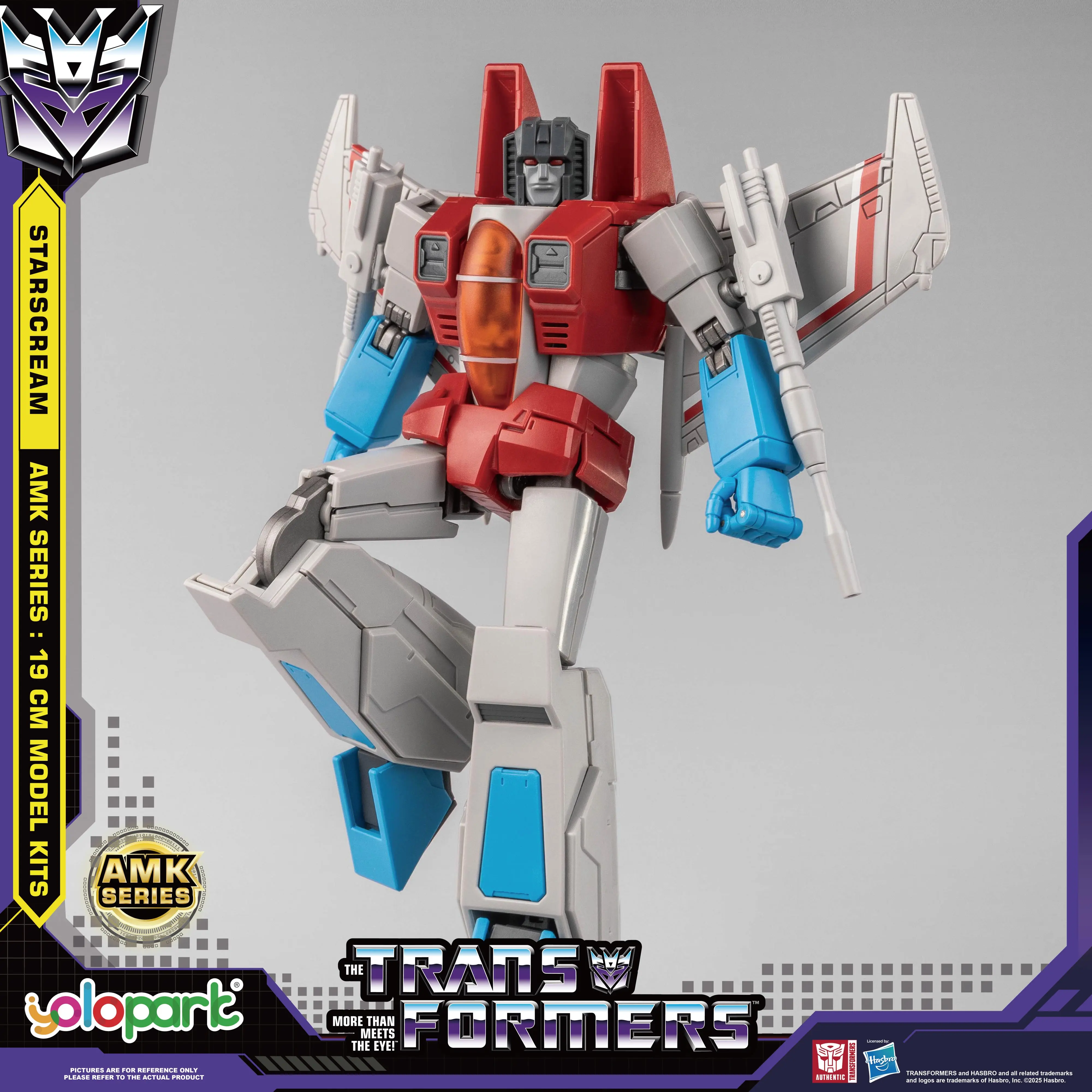 YOLOPARK TRANSFORMERS GENERATION ONE: AMK Series 19cm Starscream Figures Toy Model Kit Gift For Boy Adults