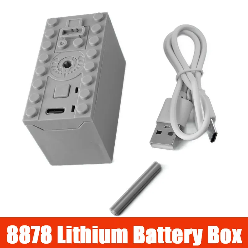 8878 Rechargeable Lithium Battery Box With Type-C Port Multi Power Functions Speed Control Parts For Technical Car Train Blocks