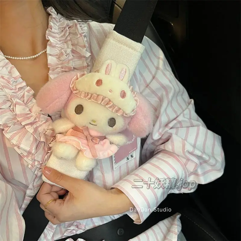 Cartoon Cat Car Seat Belt Shoulder Cover Rabbit Dog Doll Cartoon Car Interior Accessories Seat Belt Protective Cover Girl Gift
