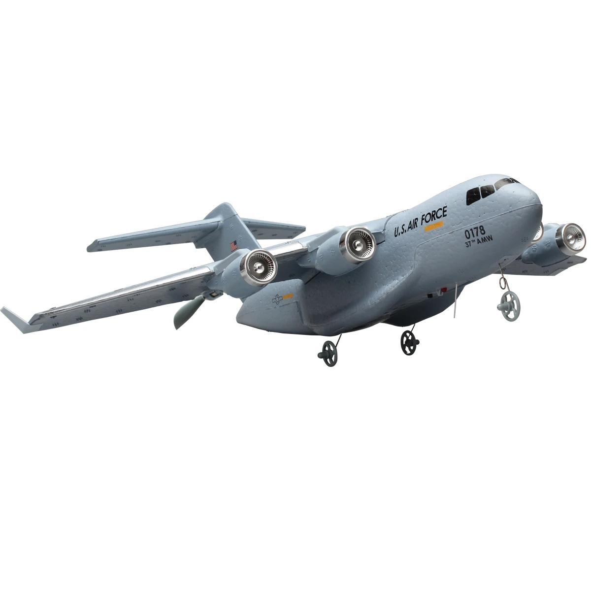 C-17 RC Drone DIY Aircraft Transport Aircraft 373mm Wingspan EPP RC Drone Airplane 2.4GHz 2CH 3-Axis Aircraft Toy for Adults