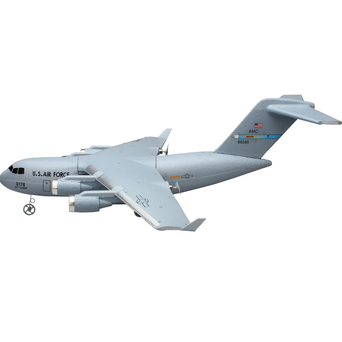 C-17 RC Drone DIY Aircraft Transport Aircraft 373mm Wingspan EPP RC Drone Airplane 2.4GHz 2CH 3-Axis Aircraft Toy for Adults