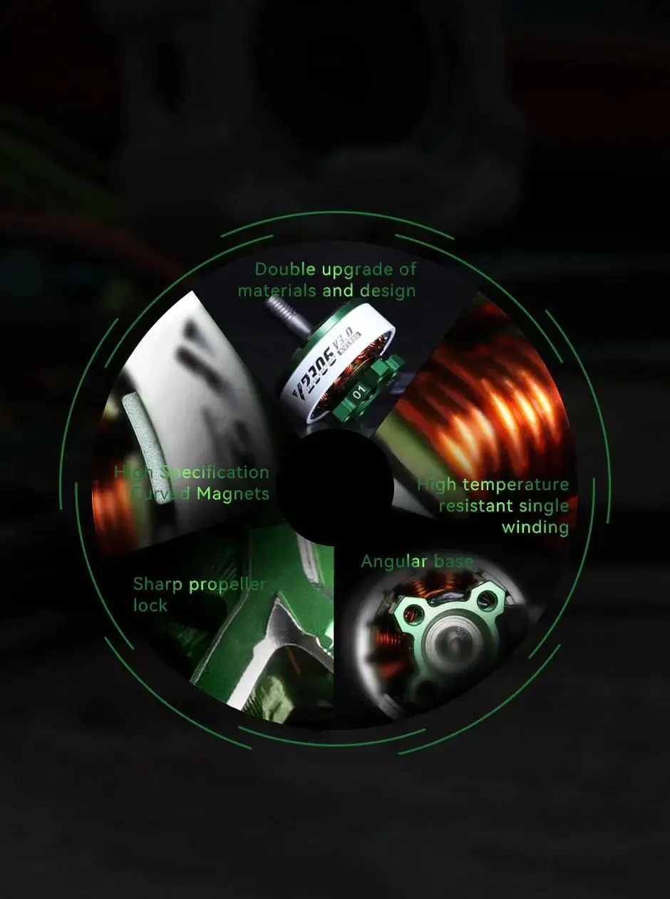 T-Hobby Velox V2207 /V2306 V3 1500kv 8S / 1750KV 1950KV 5-6S / 2550KV 4S Brushless Motor For FPV Drone Quadcopter Freestyle RC
