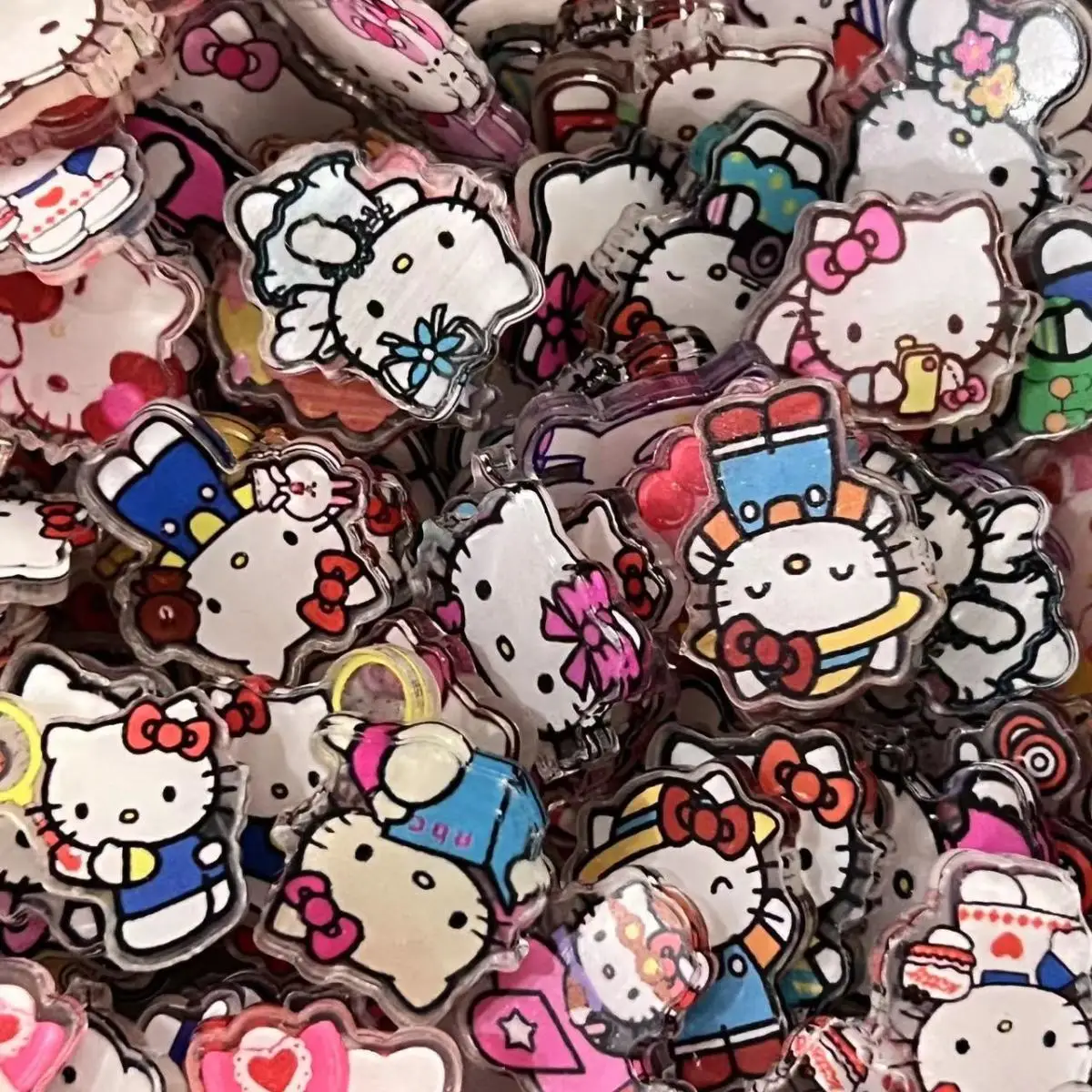 New 2cm Acrylic DIY Material Anime Cartoon Kawaii Pattern Refrigerator Magnet Pendant Material Accessories Brooch Keychain Gift