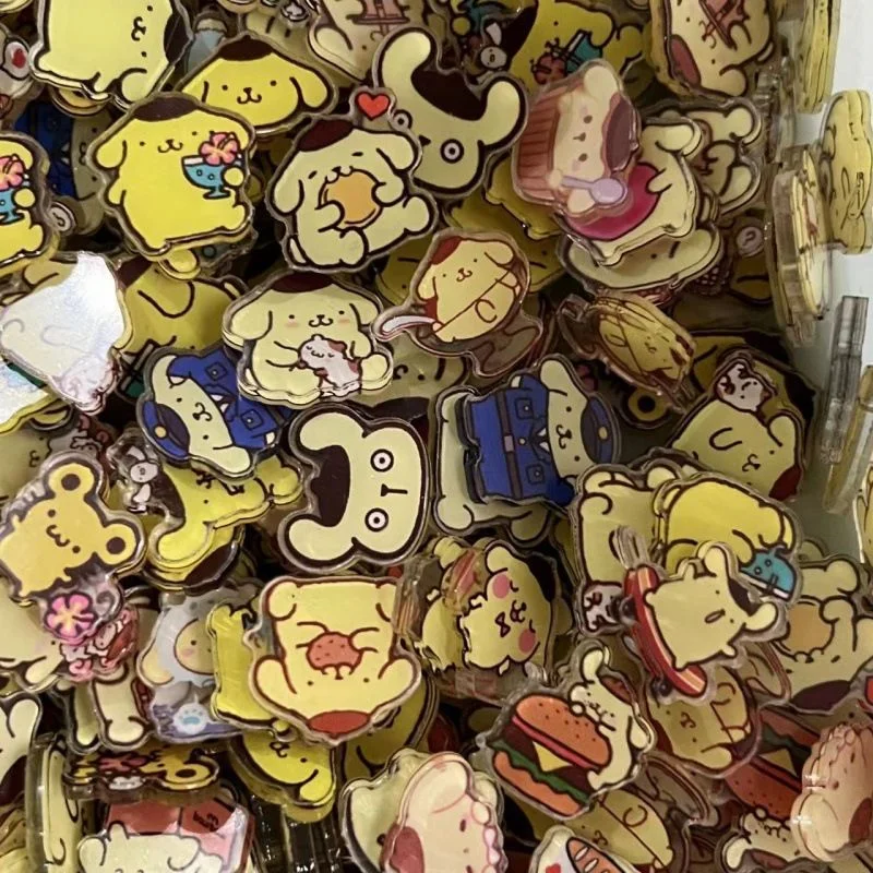 New 2cm Acrylic DIY Material Anime Cartoon Kawaii Pattern Refrigerator Magnet Pendant Material Accessories Brooch Keychain Gift