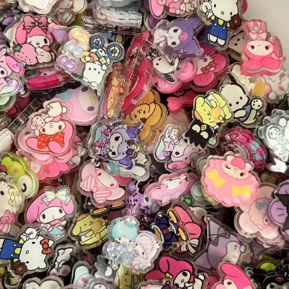 New 2cm Acrylic DIY Material Anime Cartoon Kawaii Pattern Refrigerator Magnet Pendant Material Accessories Brooch Keychain Gift