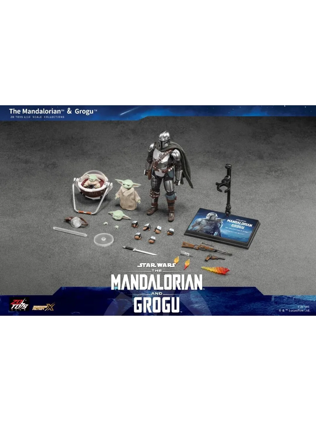 In Stock Original ZD Toy 1/10 Star Wars Darth Vader Stormtrooper R2-D2 Mandalorian Grogu Luke Action Figure Collection Toys