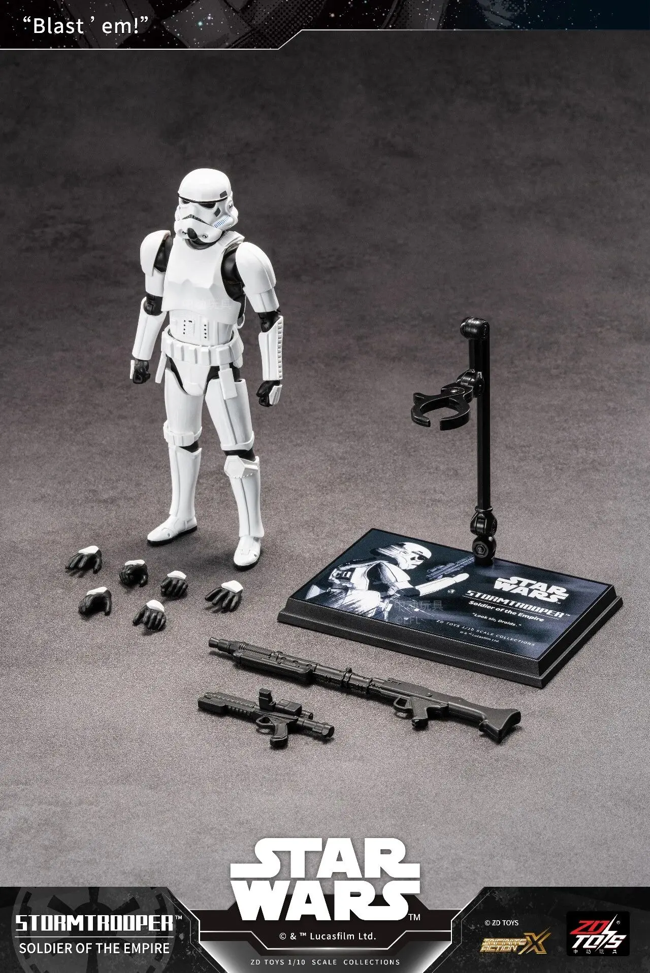 In Stock Original ZD Toy 1/10 Star Wars Darth Vader Stormtrooper R2-D2 Mandalorian Grogu Luke Action Figure Collection Toys