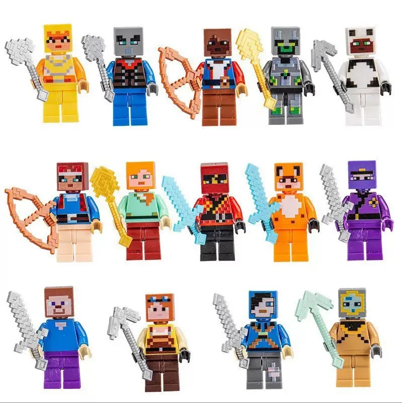 30/60pcs Cartoon Minecraft Building Blocks Small Particle Puzzle Assembly DIY Dolls Male and Female Toy Gifts