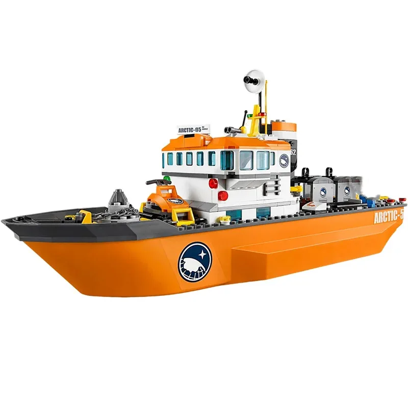 717Pcs City Series Arctic Exploration Building Blocks, Giant Ship Model, Kids DIY Assembly Toy, Christmas & Birthday Gifts