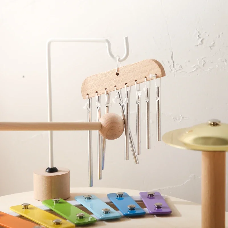 1A-Educational Toys Wooden Aeolian Bells Montessori Children's Musical Toys Xylophone Newborn Birthday Gifts Music Table Toys