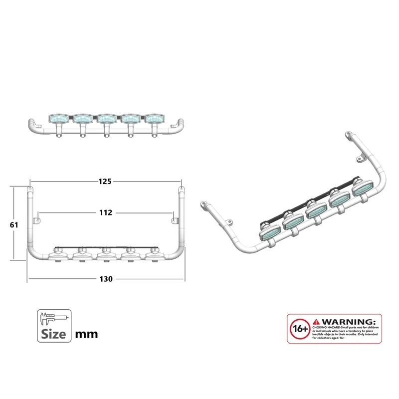 LED Car Roof Spotlights White/yellow Lights for Tamiya 1/14 RC Truck for SCANIA 770S R620 for Volvo FH16 for ACTROS 3363 Car