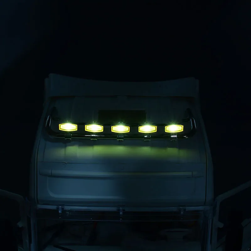 LED Car Roof Spotlights White/yellow Lights for Tamiya 1/14 RC Truck for SCANIA 770S R620 for Volvo FH16 for ACTROS 3363 Car