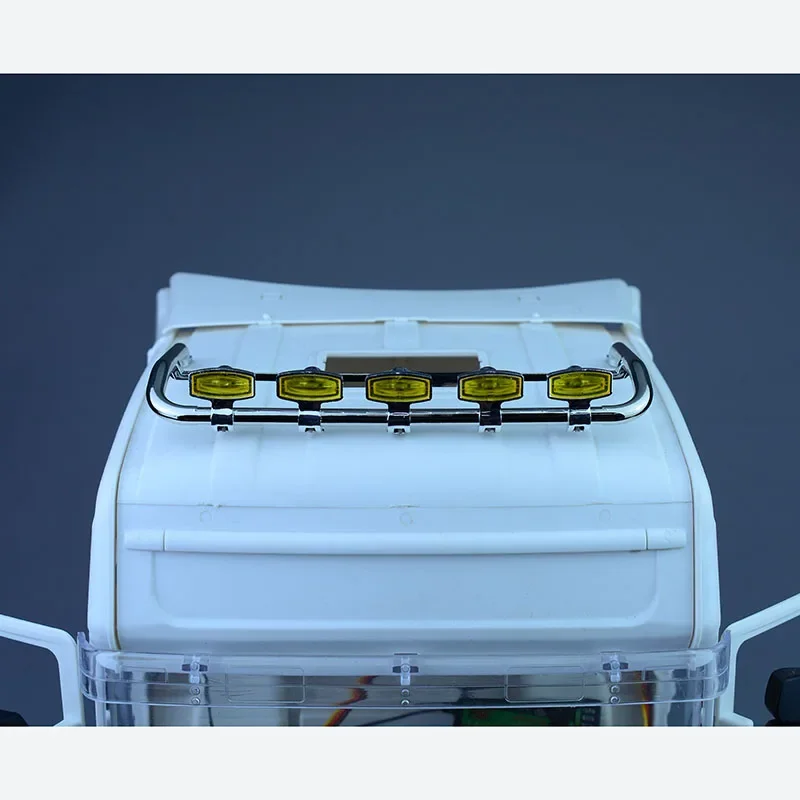 LED Car Roof Spotlights White/yellow Lights for Tamiya 1/14 RC Truck for SCANIA 770S R620 for Volvo FH16 for ACTROS 3363 Car