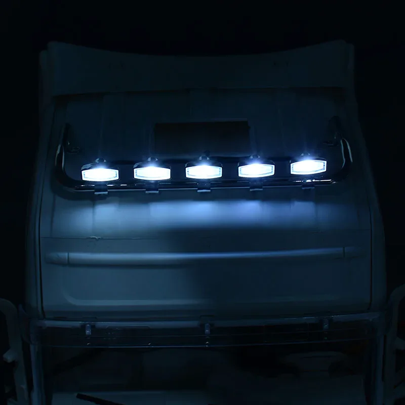 LED Car Roof Spotlights White/yellow Lights for Tamiya 1/14 RC Truck for SCANIA 770S R620 for Volvo FH16 for ACTROS 3363 Car