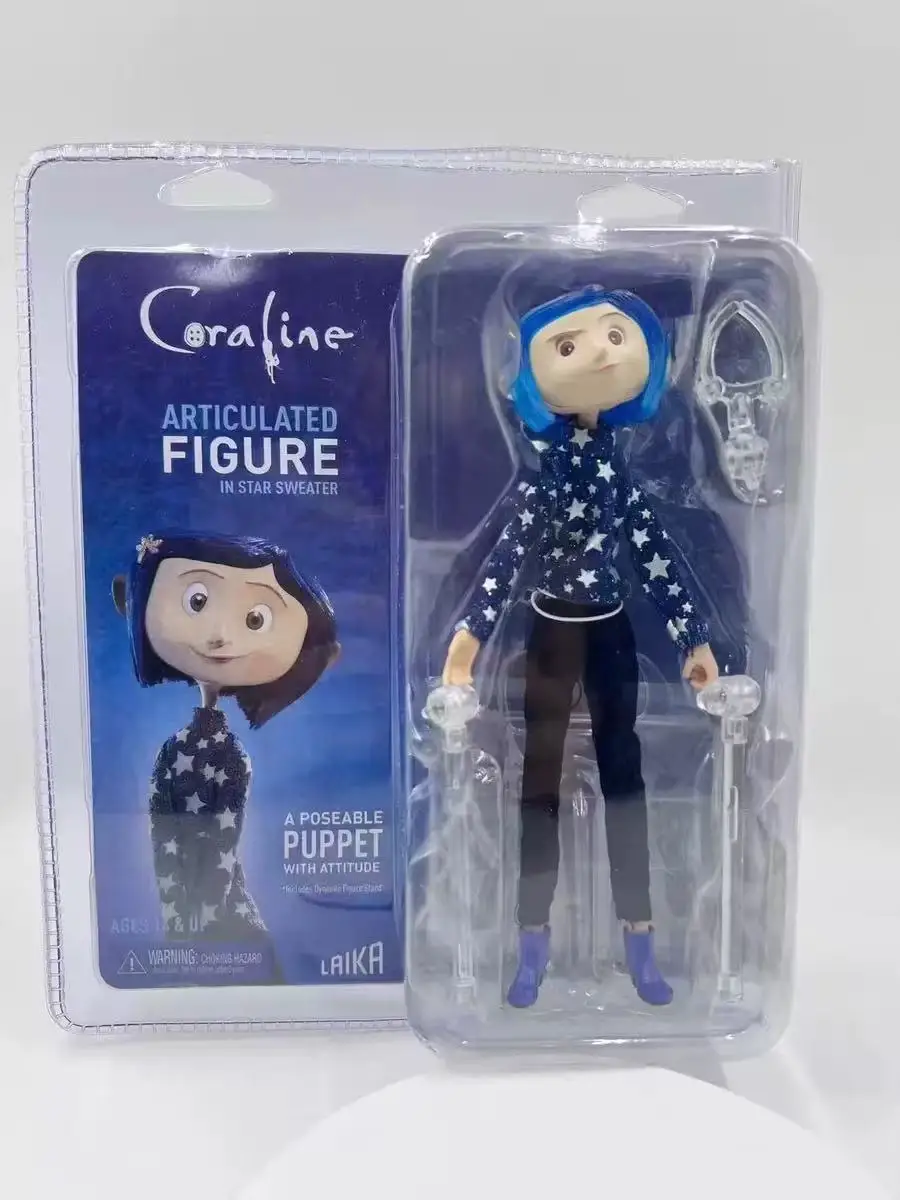 Coraline V3 18cm Articulated Figure Collectible Action Figure Poseable Puppet Horror Movie Model Toy Desktop Ornament Anime Gift