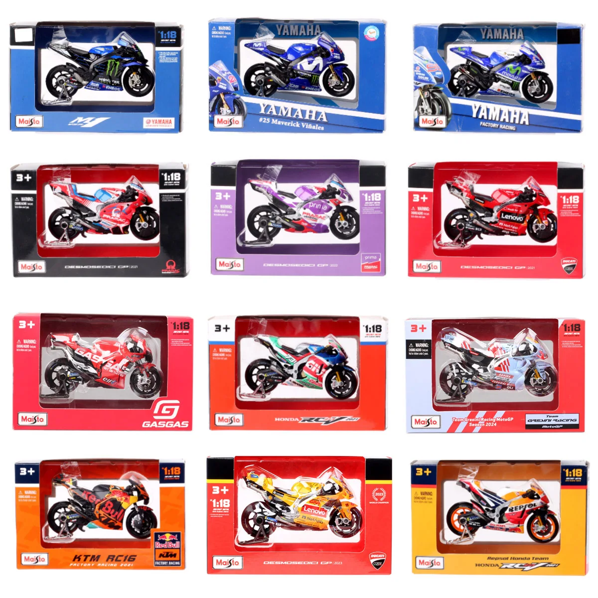 1/18 Maisto KTM RC16 Redbull Ducati GP21 GP22 GP23 GASGAS Honda RC213V Repsol Yamaha YZR-M1GP Racing Motorcycle Model Bike Moto